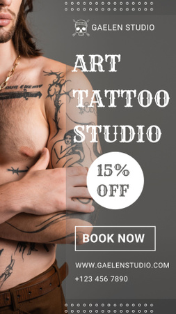 Art Tattoo Studio Offer With Discount Instagram Story Design Template