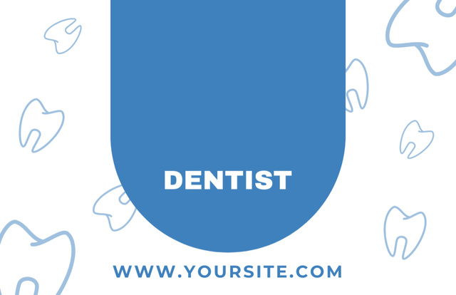 Professional Dentist Services Offer Business Card 85x55mm Tasarım Şablonu