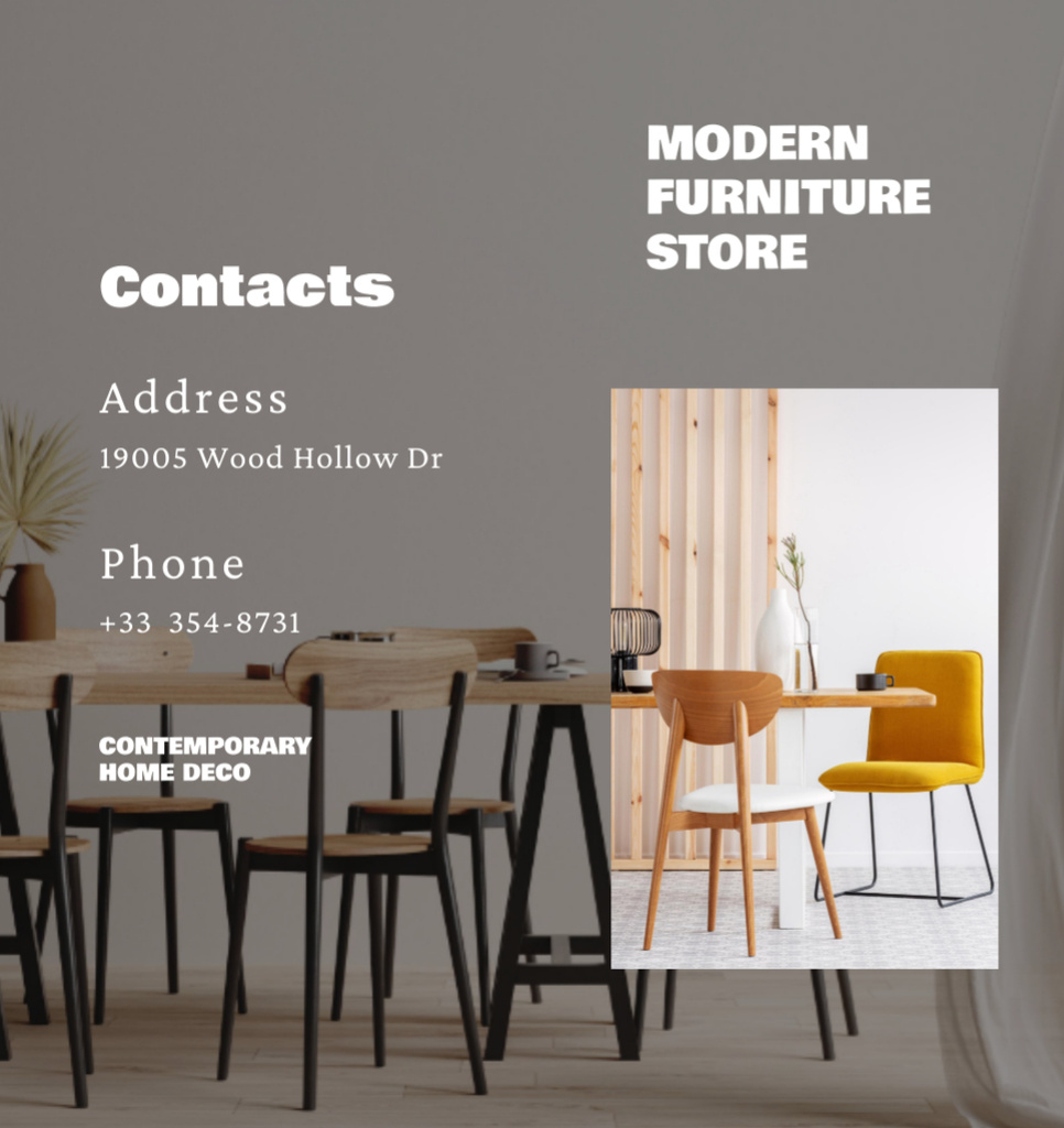 Wooden Furniture For Apartments Offer In Store Brochure Din Large Bi-fold – шаблон для дизайну