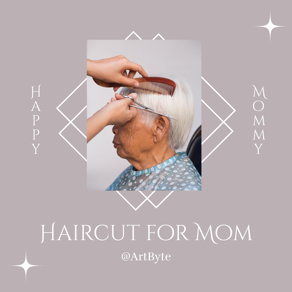 Mother's Day Haircuts Services Instagramデザインテンプレート