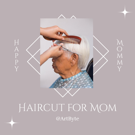 Plantilla de diseño de Servicios de cortes de cabello para el día de la madre Instagram 