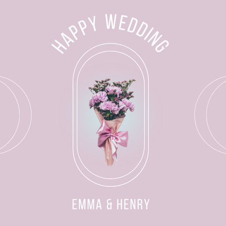 Platilla de diseño Wedding Invitation with Bouquet of Flowers Instagram