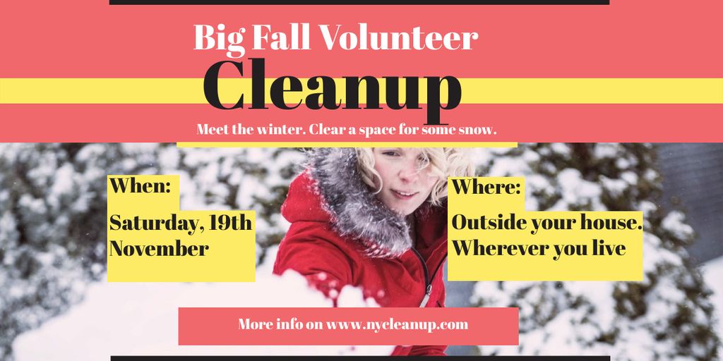 Announcement of Season Charity  Snow Clean up Image Πρότυπο σχεδίασης