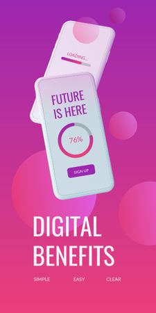 Digital Strategy with Modern Smartphone Graphic Tasarım Şablonu