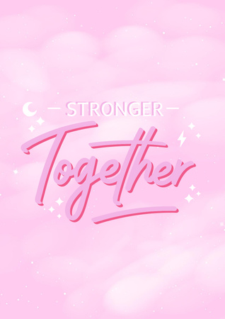 Inspirational Phrase with Pink Pattern Poster tervezősablon