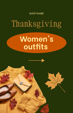 Female Outfits on Thanksgiving Ad Flyer 5.5x8.5in Design Template