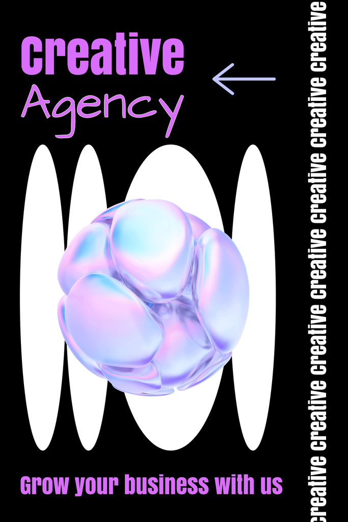 Designvorlage Creative Agency For Business Service Offer für Pinterest