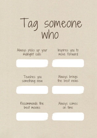 Form to tag someone on crumpled paper background Poster 28x40in Design Template
