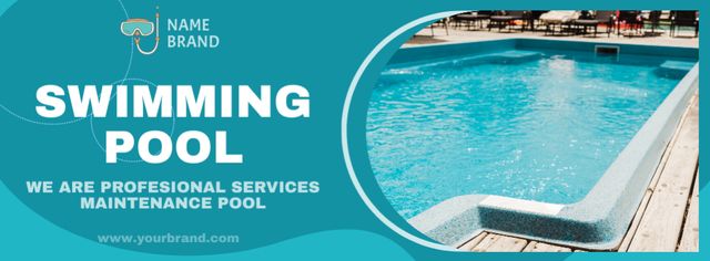Professional Pool Maintenance Services Proposition Facebook cover Design Template