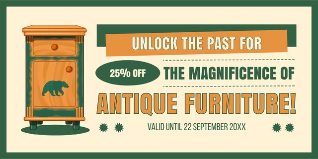 Szablon projektu Magnificent Antique Furniture With Discounts Offer In Store Twitter