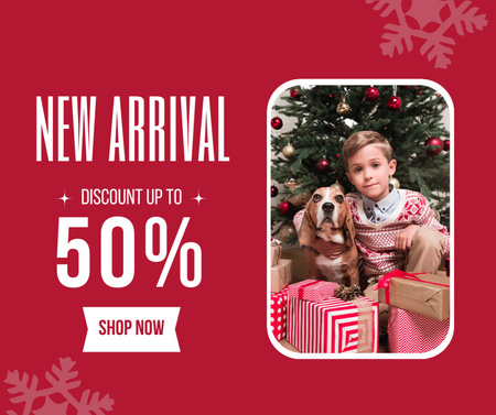 Christmas Sale of New Arrivals Facebook Design Template