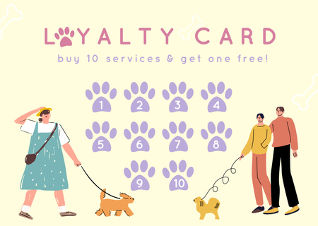 Loyalty Card Pet care Card Design Template
