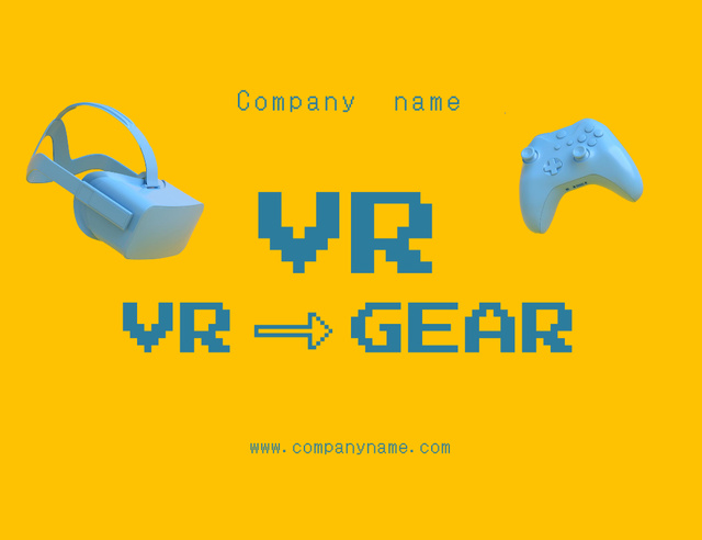VR Game Gear Sale Offer Thank You Card 5.5x4in Horizontal Šablona návrhu