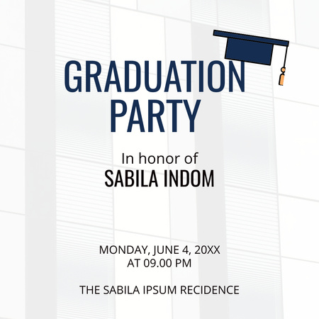 Platilla de diseño Announcement of Graduation Party with Hat Instagram