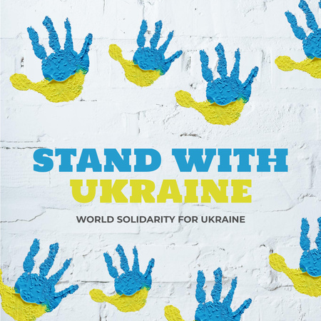 Many Hands to Stand with Ukraine Instagram Design Template