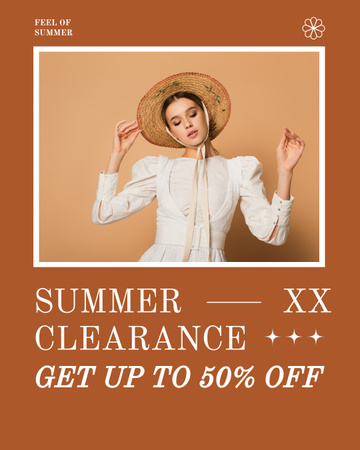 Summer Sale of Romantic Dresses Instagram Post Verticalデザインテンプレート