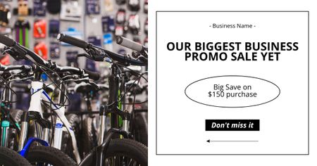 Promo Code Offer on Sale of Bicycles Facebook AD Design Template