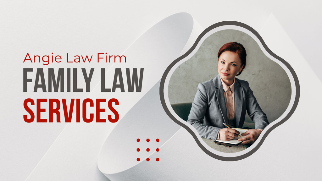 Platilla de diseño Family Law Services Offer with Woman Lawyer Title 1680x945px