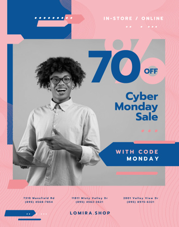 Cyber Monday -myyntiilmoitus alennuksella Poster 22x28in Design Template