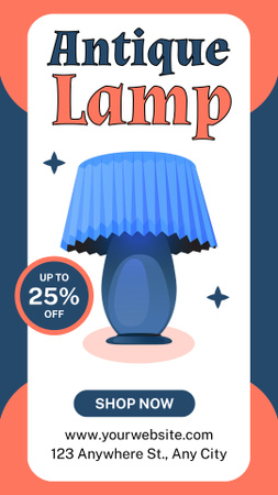 Sale of Antique Lamps at Reduced Prices Instagram Story Design Template