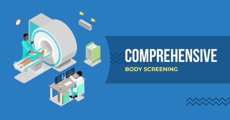 Comprehensive body screening illustration Facebook AD Tasarım Şablonu