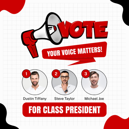 Voting for Class President Candidates Instagram Design Template