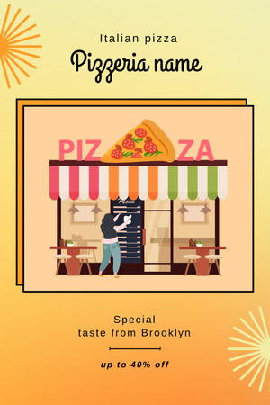Plantilla de diseño de acogedora pizzería italiana Pinterest 
