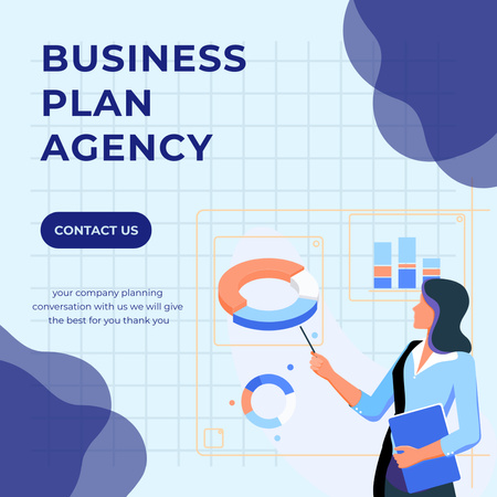 Business Plan Agency Blue Instagram Design Template
