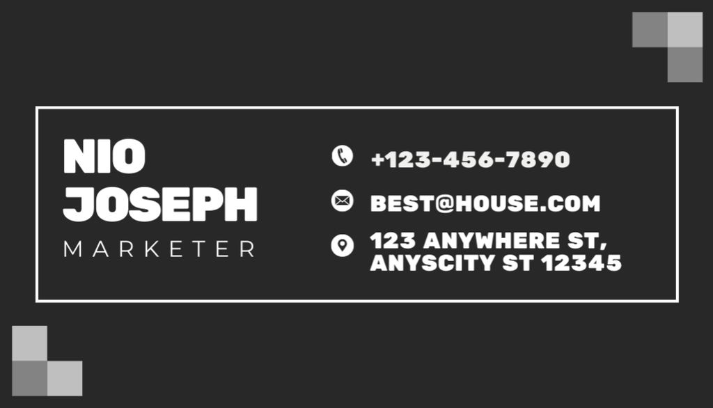 Best House Improvement Services Ad on Dark Grey Business Card US Design Template
