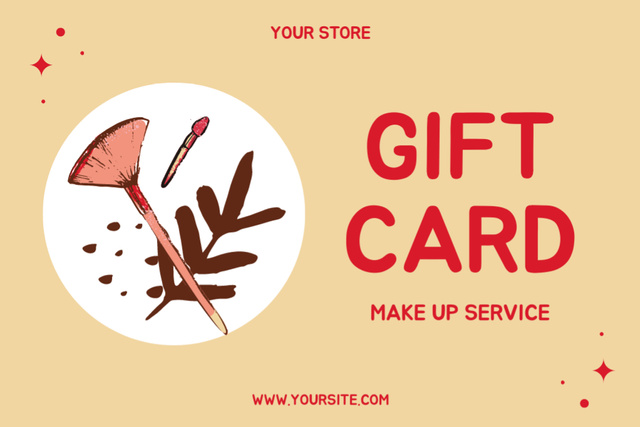 Special Offer on Make Up Services Gift Certificate Šablona návrhu