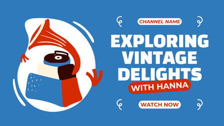 Fedezze fel a Vintage Delights ajánlatát Youtube Thumbnail tervezősablon