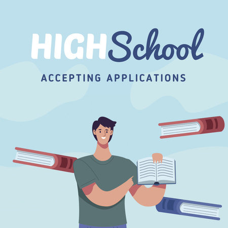 Ontwerpsjabloon van Animated Post van School Apply Announcement