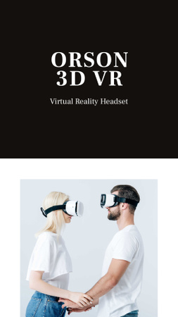 Template di design Panoramica delle cuffie per realtà virtuale Mobile Presentation