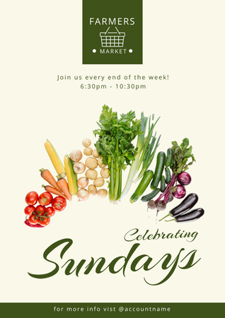 Food Market Event Announcement Poster Design Template