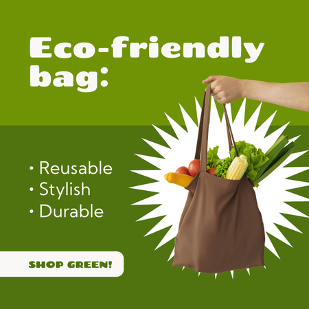 Reusable Bag For Food Promotion Animated Post Design Template