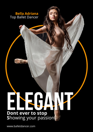 Professional Ballet Dancer Poster A3 Design Template