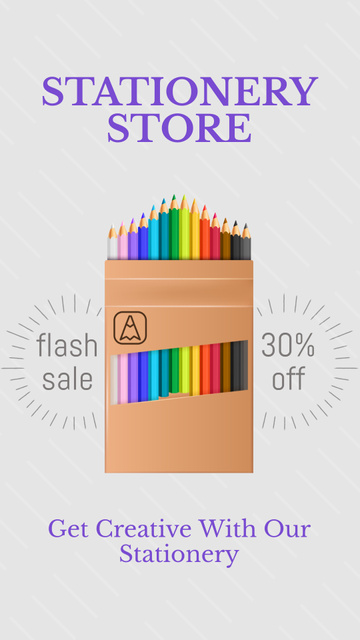 Stationery Store Flash Sale Announcement Instagram Story Design Template