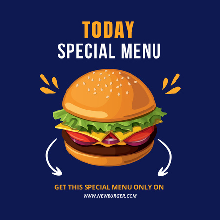 Special Burger Menu Ad Instagram Design Template