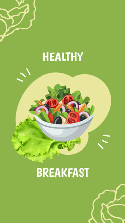 Healthy Breakfast on Green Instagram Story tervezősablon