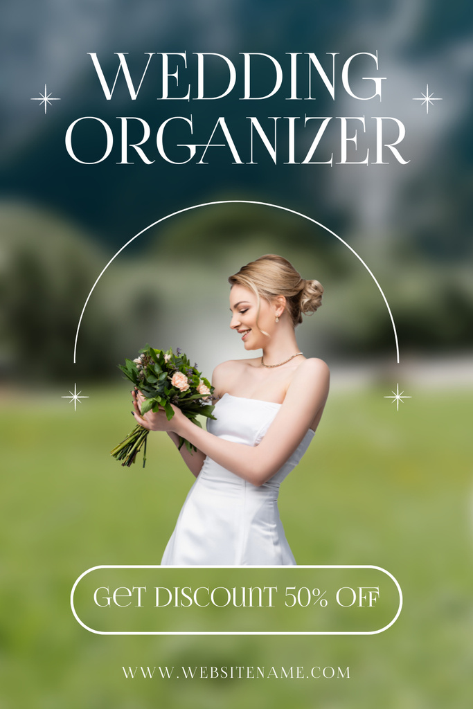 Get Discount on Wedding Organizer Services Pinterest Design Template