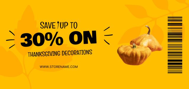 Thanksgiving Day Decorations Discounts Coupon Din Large Design Template