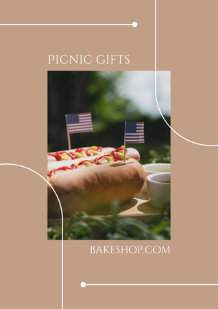 Picnic Gifts for USA Independence Day Poster tervezősablon