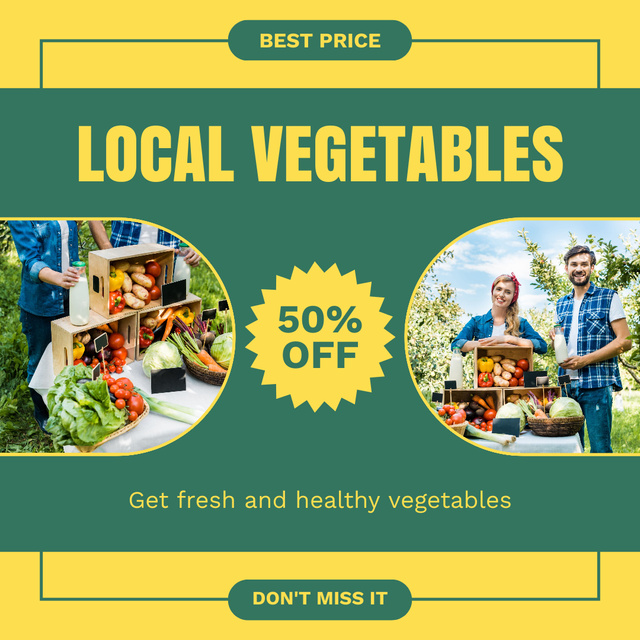 Ontwerpsjabloon van Instagram van Sale at Local Vegetable Market