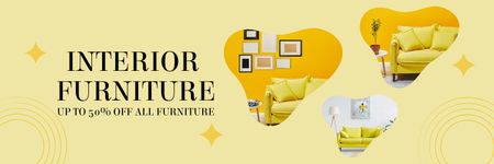 Template di design Get Discount on Interior Furniture Twitter
