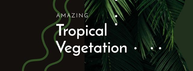 Leaves of Exotic Plant Facebook cover – шаблон для дизайна