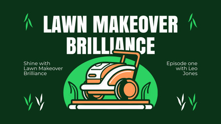 Designvorlage Ankündigung der Lawn Makeover-Episode für Youtube Thumbnail