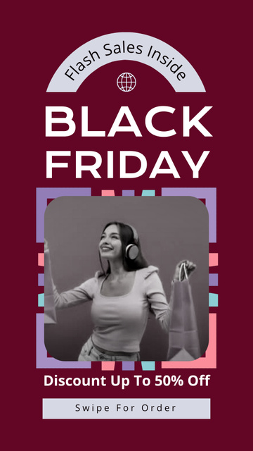 Template di design Happy Shopping on Black Friday Instagram Video Story