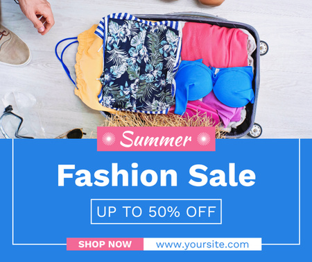 Summer Vacation Essentials Sale Facebook Design Template