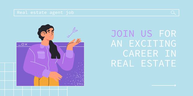 Real Estate Agent Vacancy Ad Twitter Πρότυπο σχεδίασης