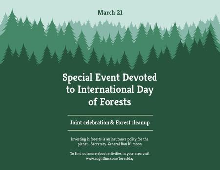 Special International Day of Forests Event Flyer 8.5x11in Horizontal Design Template